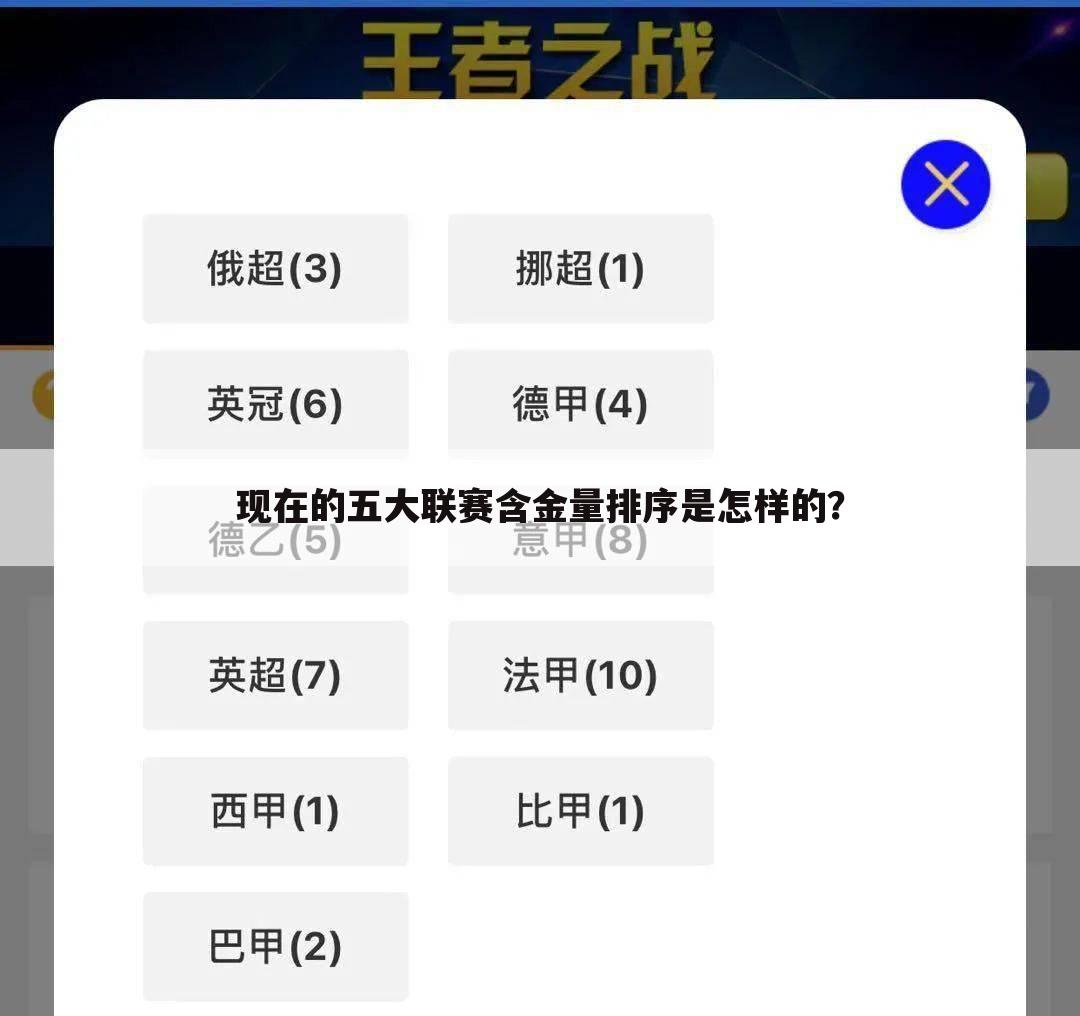 〈西杯和西甲哪个含金量高〉现在的五大联赛含金量排序是怎样的？